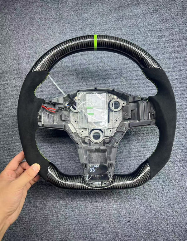 Tesla Model 3, Model Y — Suede Steering Wheel
